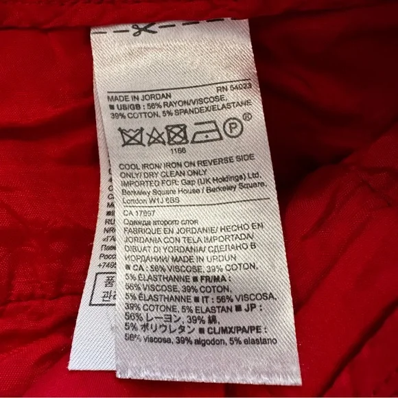 Banana Republic Red Flare Trousers Pants - Cotton Mix - Size 8 - Picture 4 of 13